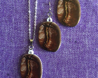 Collar o aretes de granos de café (18,101)