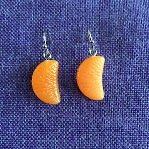 Mandarin Orange Section Necklace or Earrings (1582)