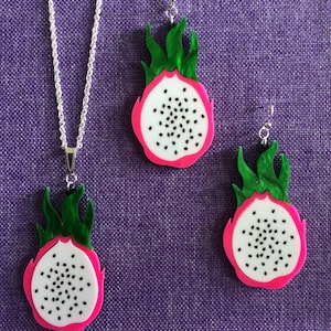 Dragon Fruit Necklace or Earrings (11,715)