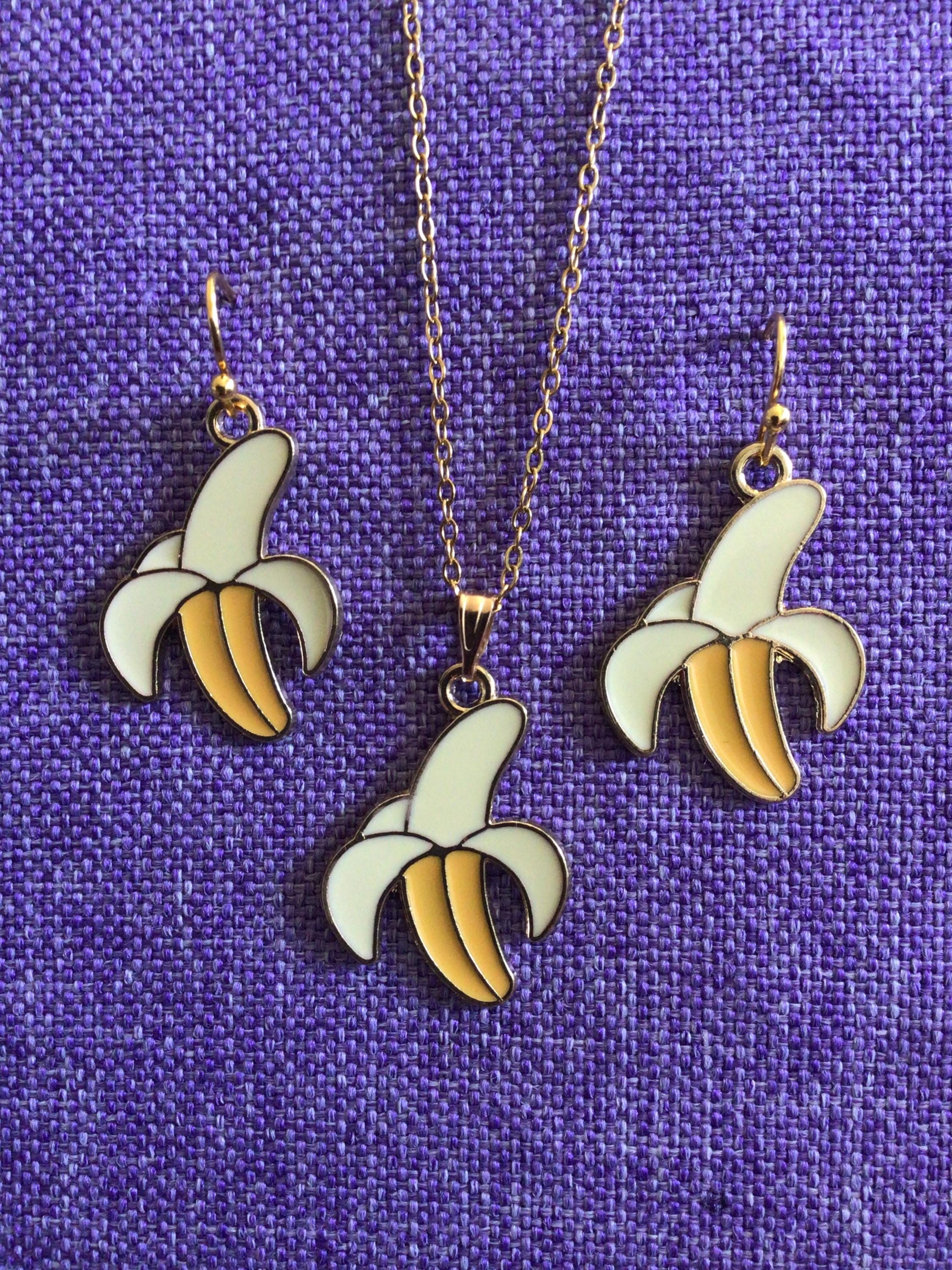 Peeled Banana Necklace or Earrings (27,074) - Etsy