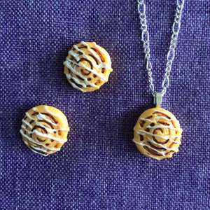 Cinnamon Rolls Necklace or Earrings (11,649)