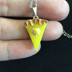 Lemon Pie Slice Necklace and Earrings (15,038)