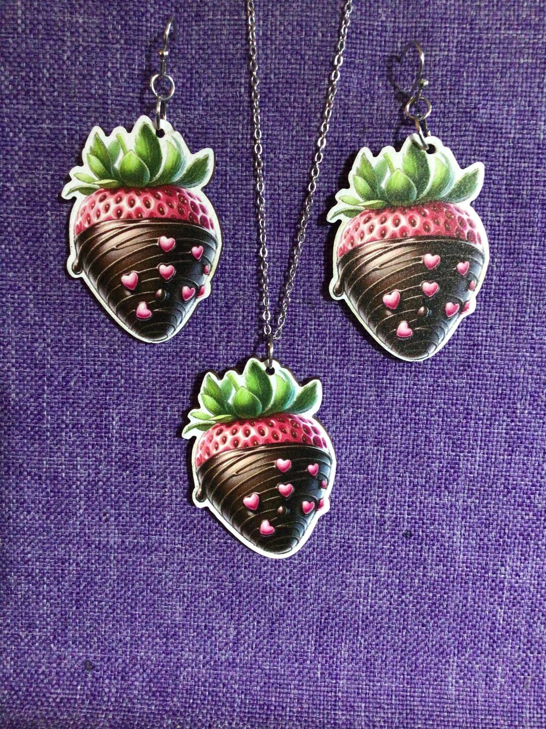 Chocolate Covered Strawberry Earrings - Red Multi