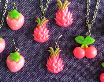 Pink Fruit Necklace or Earrings (11,644)