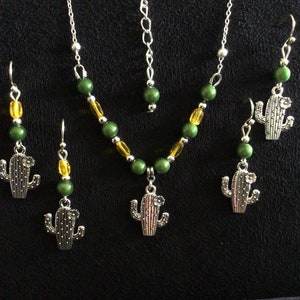 Saguaro Cactus Necklace or Earrings (13,038)