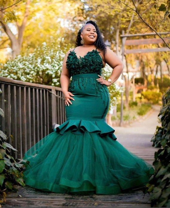 Emerald Green Engagement Dress Ankara Wedding Dress Green Etsy