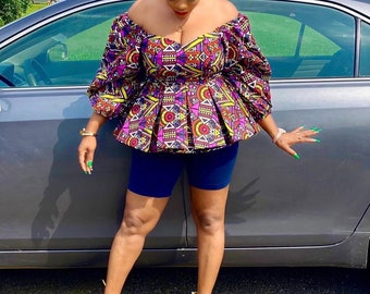 ankara peplum blouse