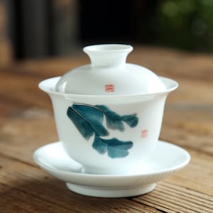 Handmade Porcelain Gaiwan for Chinese KungFu Tea GongFu Tea Wares Tea Sets Tea Tools Tea Lover Gift KYGW020