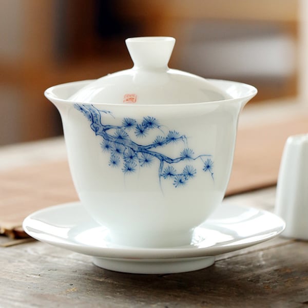 Handmade Porcelain Gaiwan for Chinese KungFu Tea GongFu Tea Wares Tea Sets Tea Tools Tea Lover Gift KYGW015