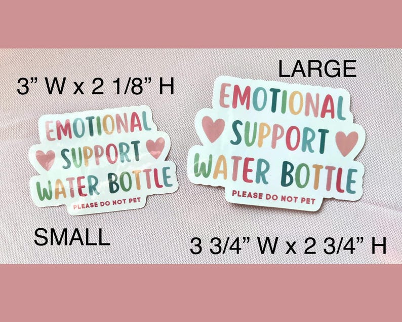 Emotional Support Water Bottle Sticker, Please do not pet: Funny Glossy Vinyl Decal image 3