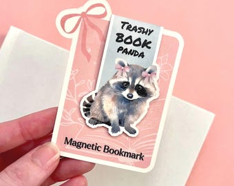 Funny Magnetic Bookmark: trash panda raccoon bookmark, smut book lover gift