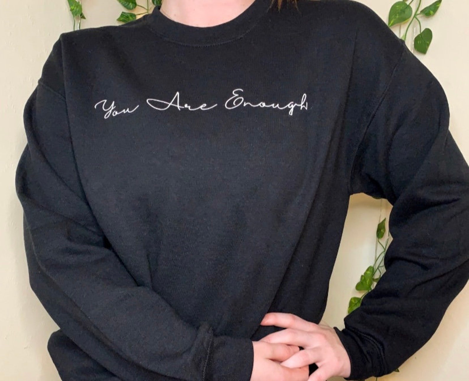 You Are Enough Crewneck Sweatshirt You Are Enough Süße Etsy.de