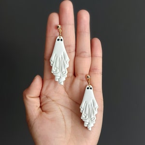 Ghost earrings/halloween earrings/halloween clay earrings/fall earrings/pumpkin earrings/handmade earrings