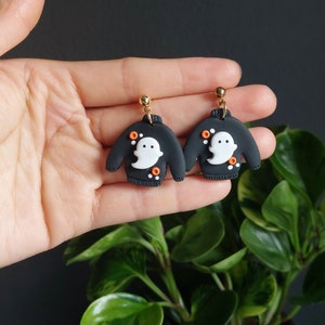 Ghost earrings/ halloween earrings/fall earrings/ clay earrings