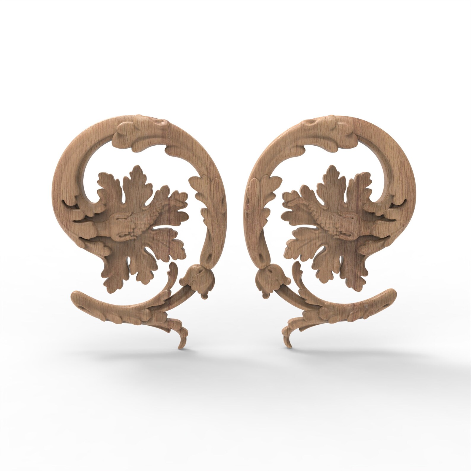 Pair Wood Carved Acanthus Leaves Baroque Applique Furniture - Etsy