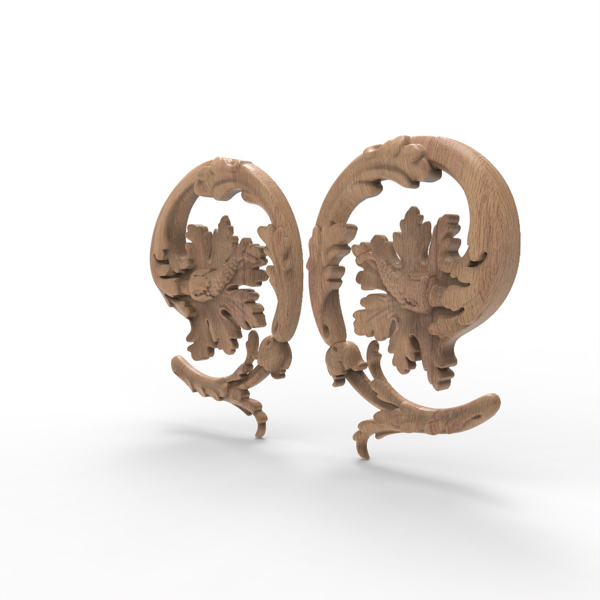 Pair Wood Carved Acanthus Leaves Baroque Applique Furniture | Etsy