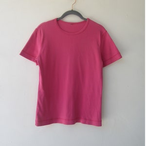 90&#39;s Pink Tee  | Cap Sleeves Tee | Striped Tee Shirt | Vintage Tee | Pink Shirt | Medium Striped Tee