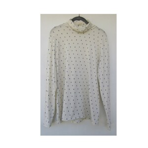 00s Novelty Print Long Sleeve Turtleneck Tee  | Anchor Print Top | Print Tee Shirt | Large Long Sleeve Tee