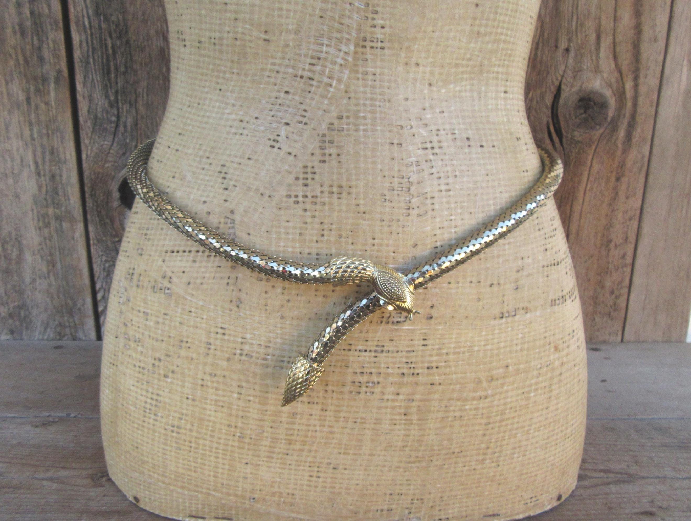 Gold Tone Snake Belt - Etsy