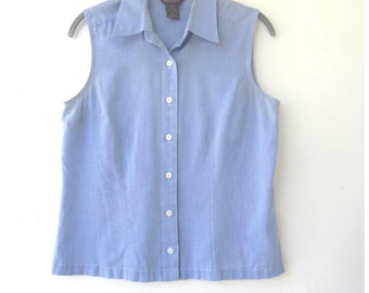 Mouwloze top jaren 90 met krijtstreep: Van Heusen, maat Small