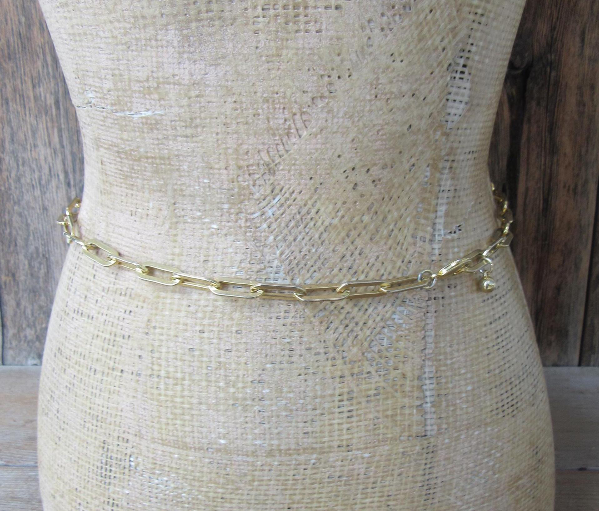 Vintage heavy gold link chain belt 40” Vintage 90s Gold Tone Chain Belt: Metal Link, 40 Inch - Etsy  main image 3