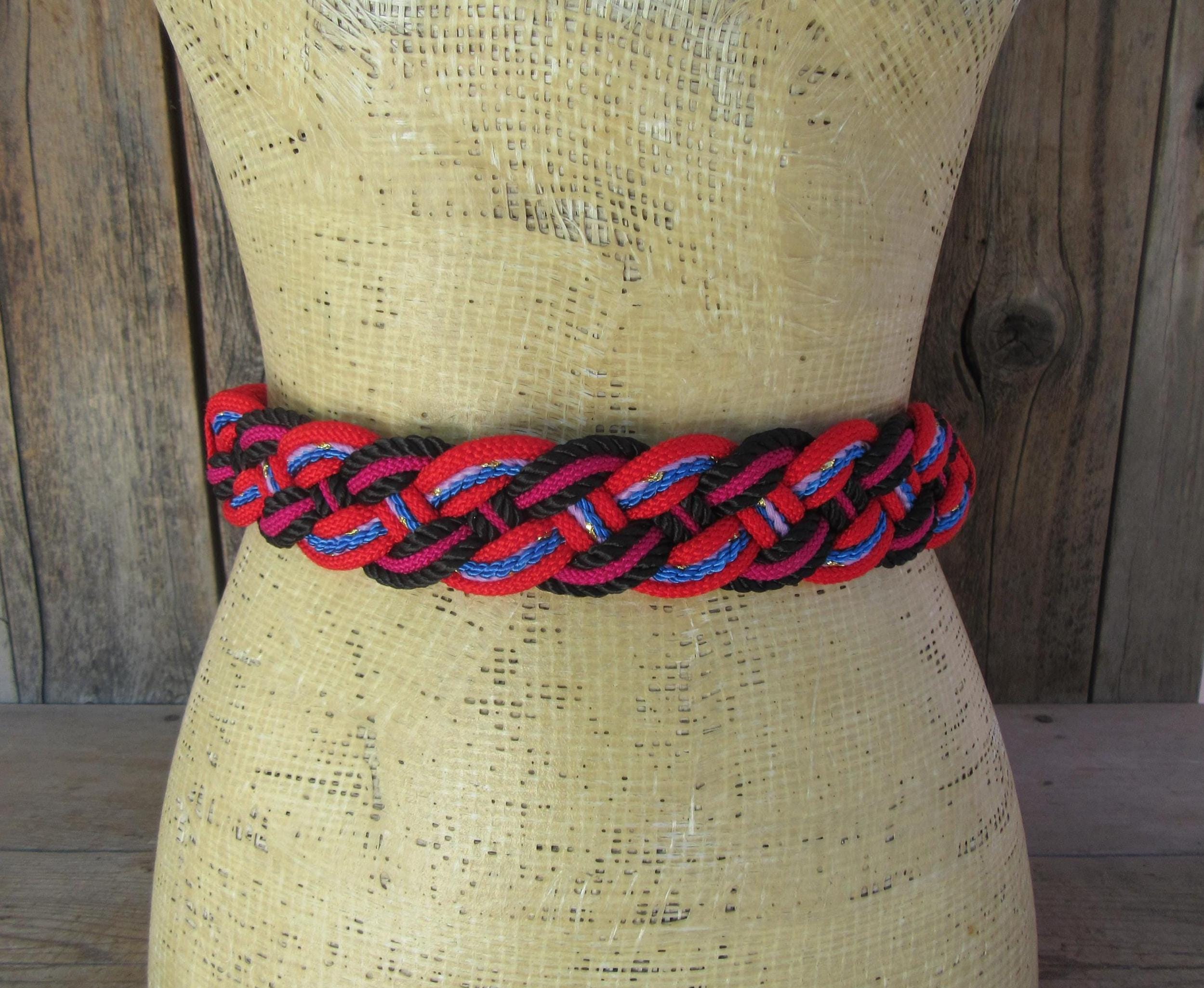 RARE Vintage 80s Viva Magenta Bohemian Retro Fabric Belt il_fullxfull.5664447981_9dtw.jpg main image 2