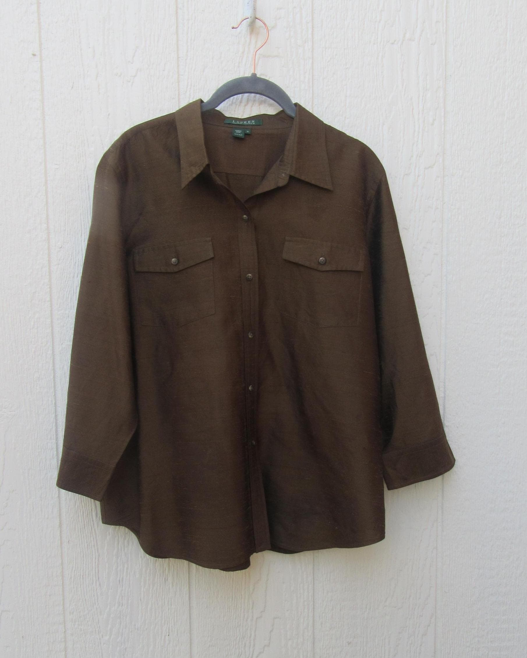 トップス Ralph Lauren 90s LINEN SILK BD shirt 90s〜00s Ralph Lauren 