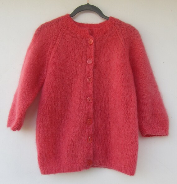 80s Pink Mohair Cardigan Sweater | Mohair Sweater… - image 2