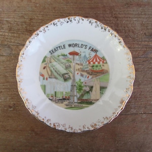 Vintage 1960er JahreSeattle World Fair Souvenir Platte | Zustand Souvenir | Kitsch | Kitsch Dekor | Vintage-Andenken