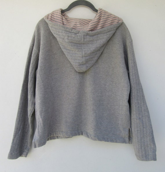 90s Gray and Pink Liz & Co. Hoodie Sweatshirt | V… - image 5