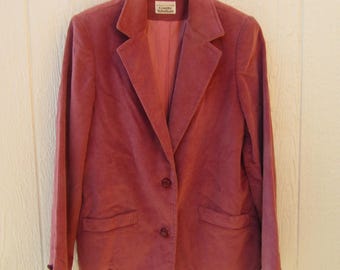 Blazer corto de pana malva de los años 80 (talla pequeña)