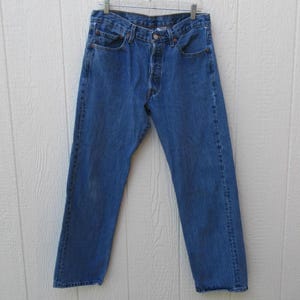 90s Levi's 501 Straight Leg Jeans: Button Fly, W 33 L 30