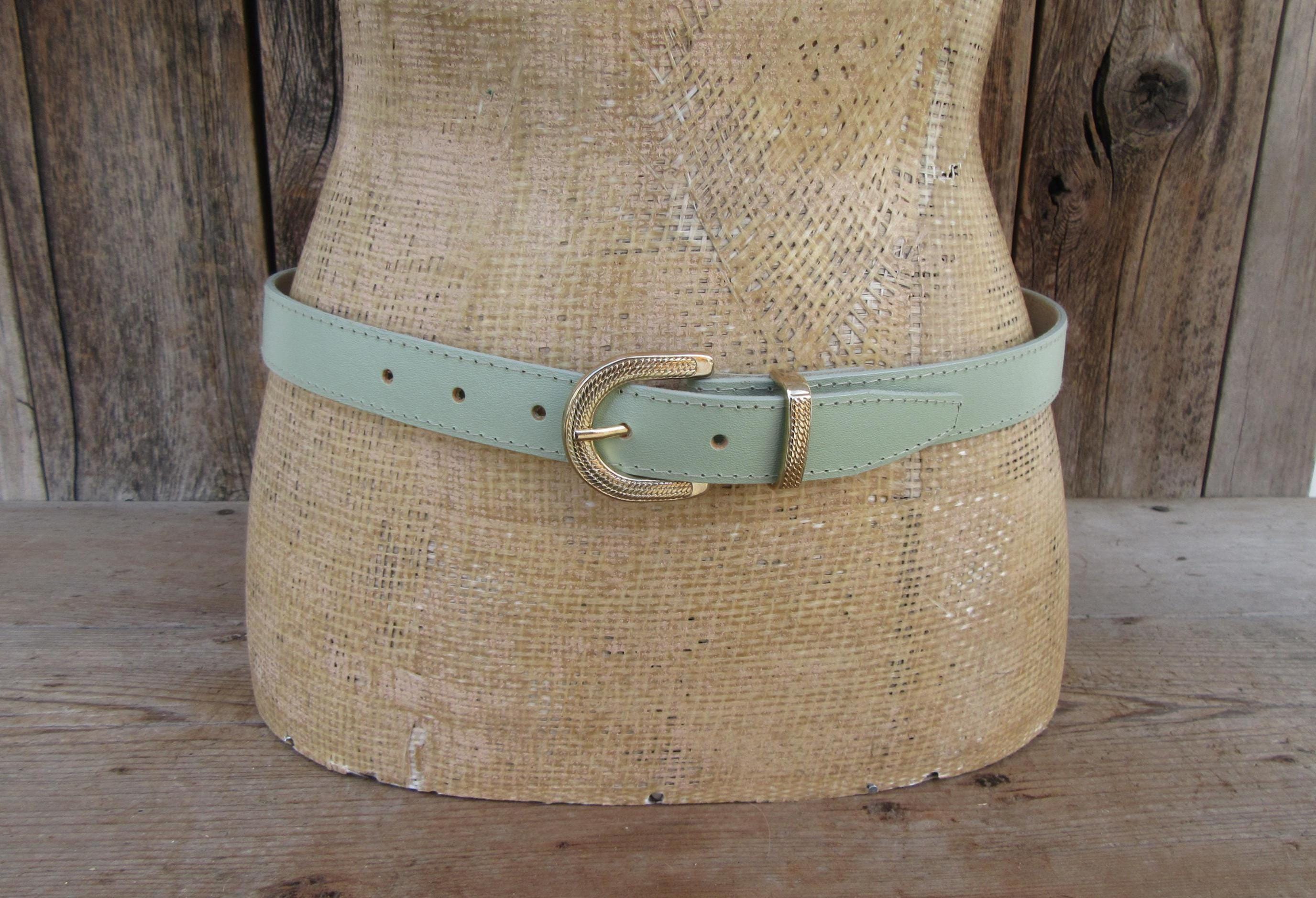 Sage Leather Belt - Etsy display picture 2