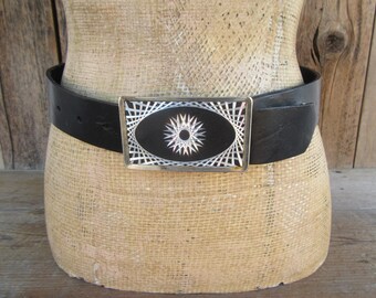 Vintage Streets Ahead Santa Monica Black & Silver Belt - Etsy display picture 3