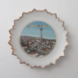 Vintage 1960er JahreSeattle World Fair Mini Souvenir Teller | Zustand Souvenir | Kitsch | Kitsch Dekor | Vintage-Andenken