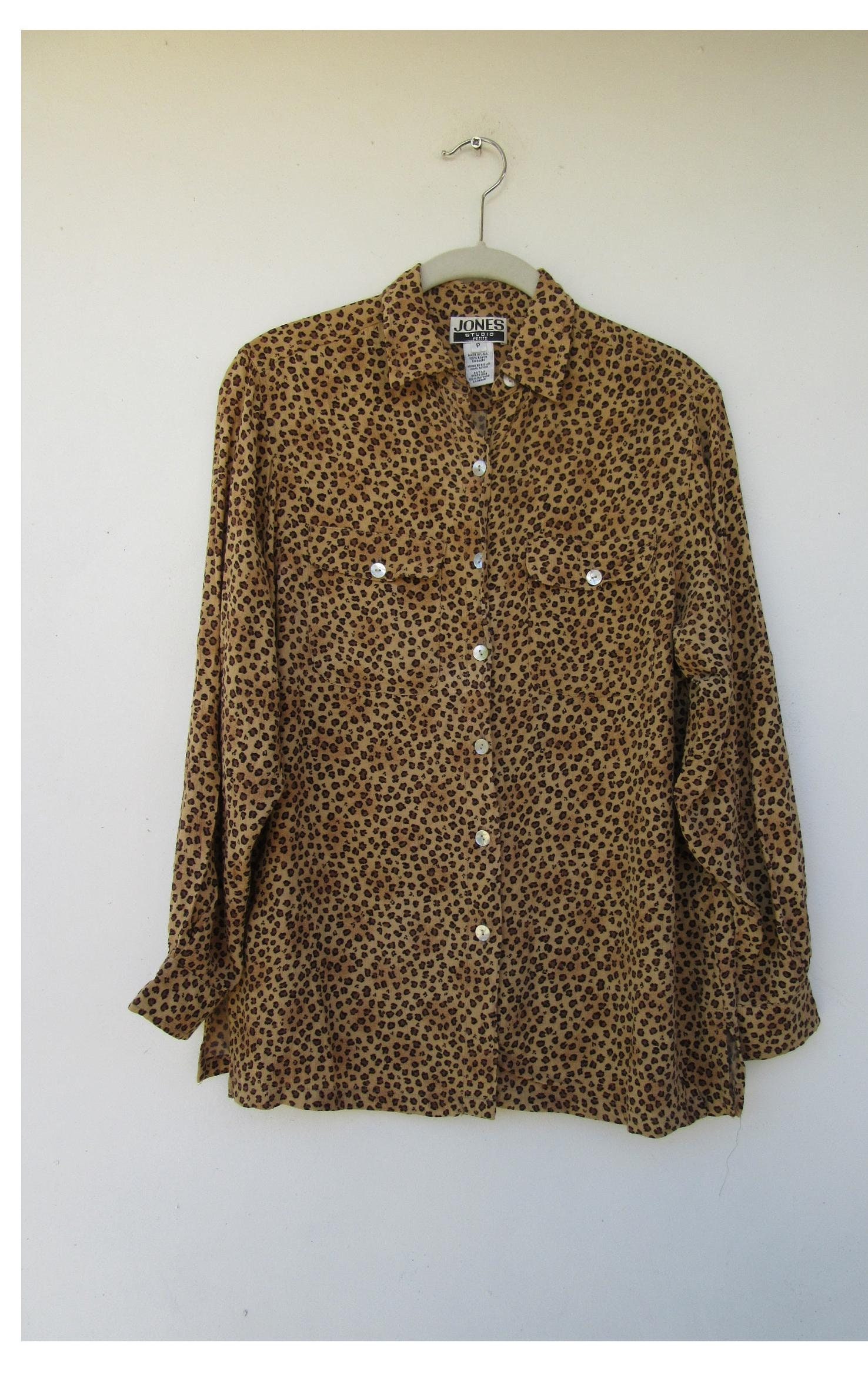 Women's Leopard Print Pullover Top - Crew Neck 1/4 Sleeve Knit Blouse (Large) - View #6