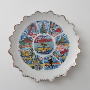 Vintage 1960er California Souvenir Teller | Zustand Souvenir | Kitsch | Kitsch Dekor | Vintage-Andenken