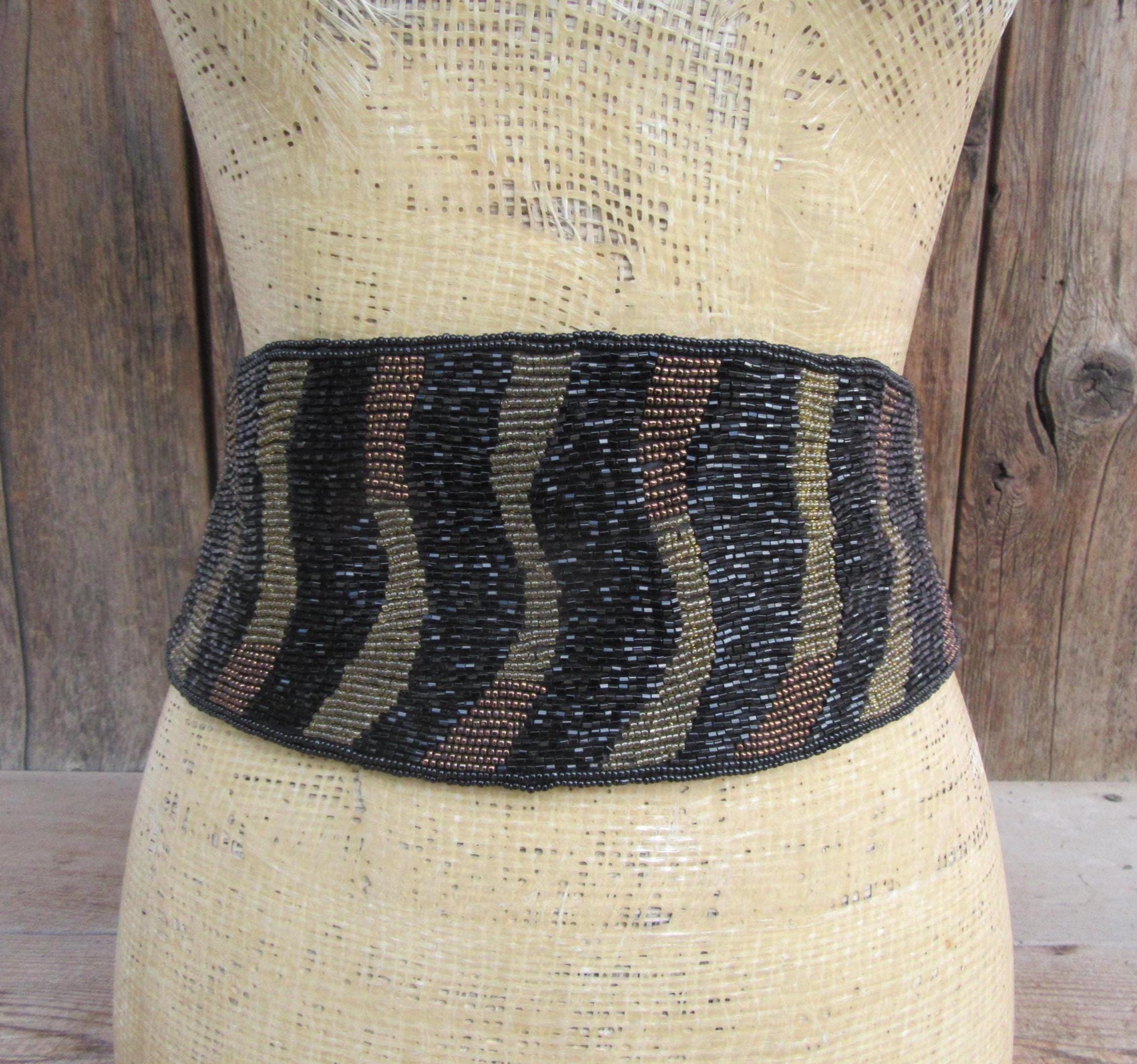 VTG Tribal Womens Belt Medium Blue Bone Disc Bead Beaded Artisan Handcrafted 90s 90s Beaded Belt - Etsy main image 4