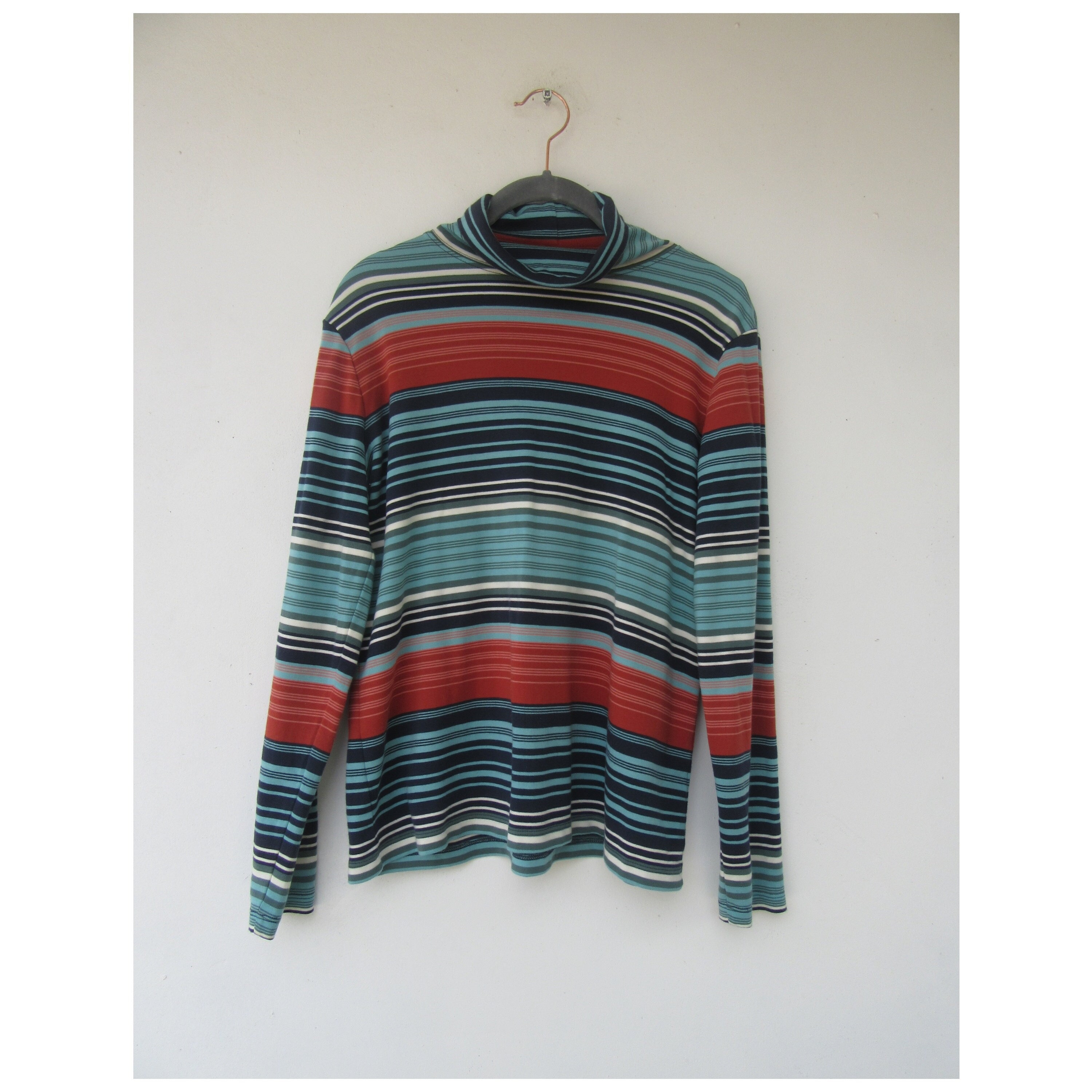 トップス 90's LLBean stripe henry neck l/s tshirt 90's LLBean stripe henry neck l/s tshirt - メルカリ