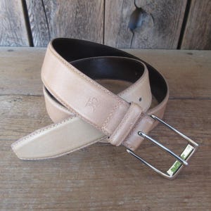 90&#39;s CK Calvin Klein Light Gold Embossed Lizard Grain Leather Belt | Italian Calfskin Belt | Silver Tone Buckle