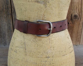 Vintage Levi\'s Double Horse Brown Leather Belt & Buckle Womens Levis Jeans Belt Buckle Two Horse Levi Strauss Brand Vintage  main image 2