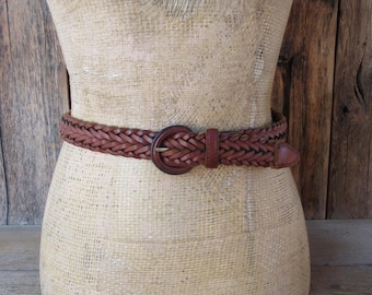 Chocolate Brown Leather Mystery Braid Belt With Stainless  display picture 1