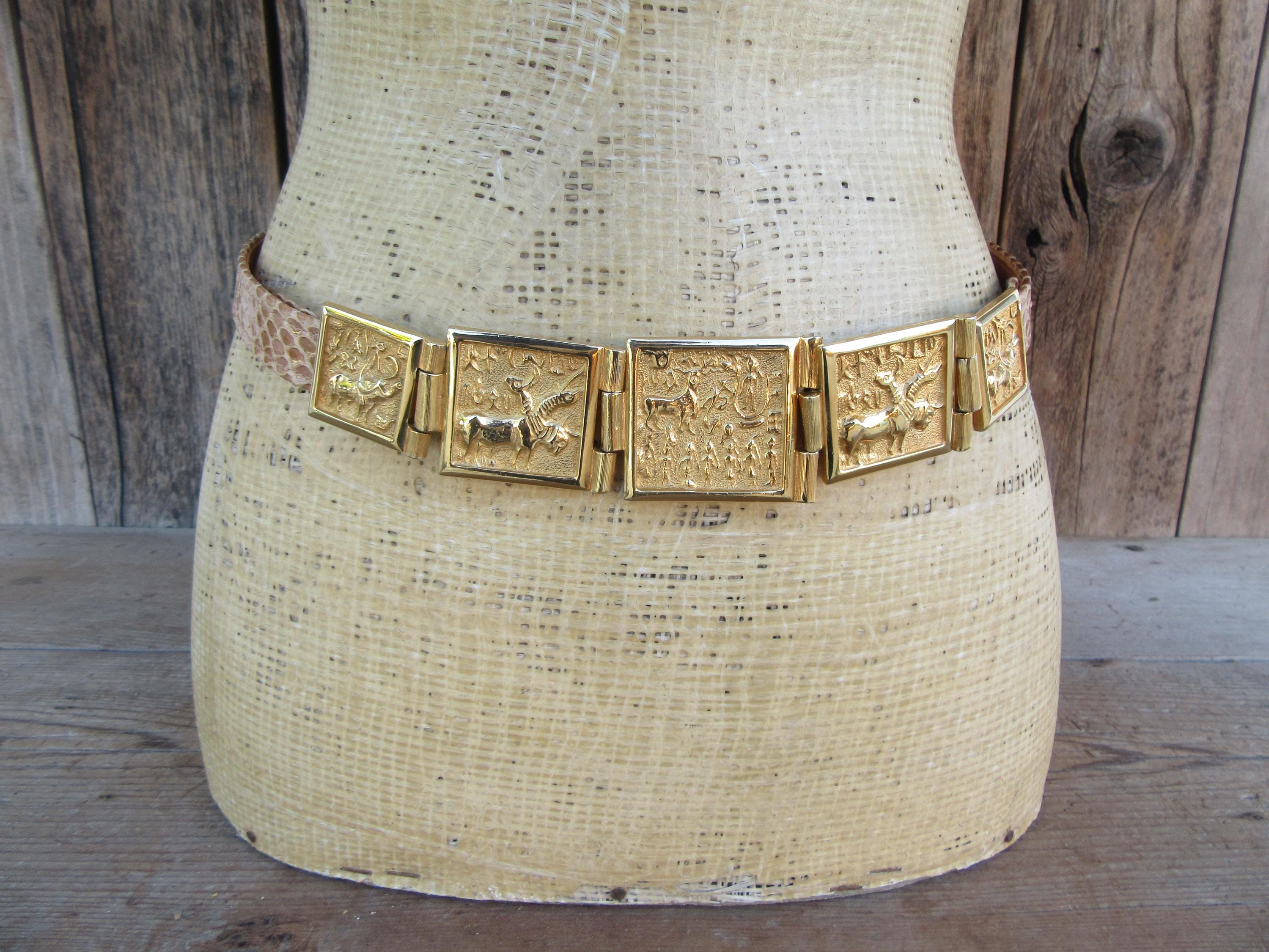 Vintage Alexis Kirk Sculptural Mixed Metal Statement Belt 1980s Designer Vintage Alexis Kirk Horned Black Belt - Raleigh Vintage main image 3