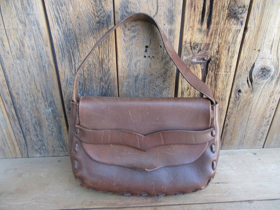 Vintage 70s Handcrafted Leather Purse | Henry VIII