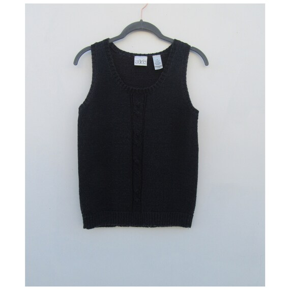 Top Noir Sans Manches En Coton Années 90 - Taille S, Occasion Très Bon état, Marque J.J. Basics