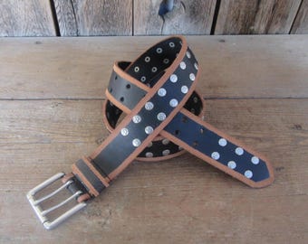 ANN DEMEULEMEESTER Vintage Studded Leather Belt, Gothic Style