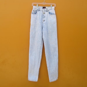 Jean taille haute délavé à la pierre Sasson des années 90 | Pantalon en jean | Jean fuselé | Jeans en denim moyen pour femmes | Jeans 100 % coton|
