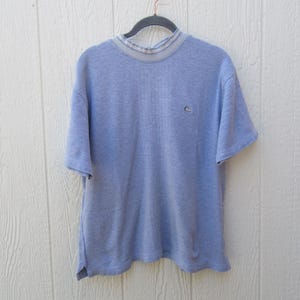 80&#39;s Short Sleeve Mock Neck Knit  | Ribbed Tee | Medium Mock Neck Top | Knit Tee
