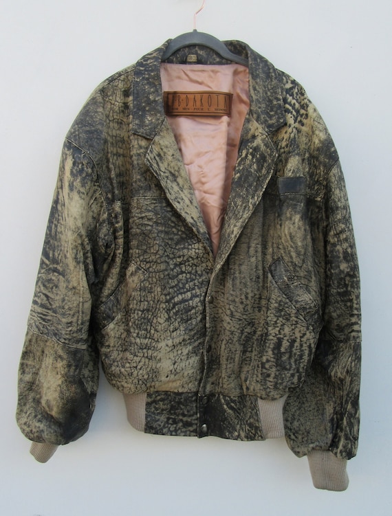 90's Animal Print Leather Jacket |Stonewashed Pri… - image 2