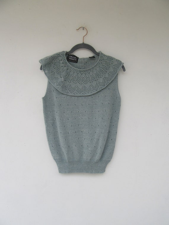 80's Sleeveless Pullover Knit Sweater | Knit Sweat